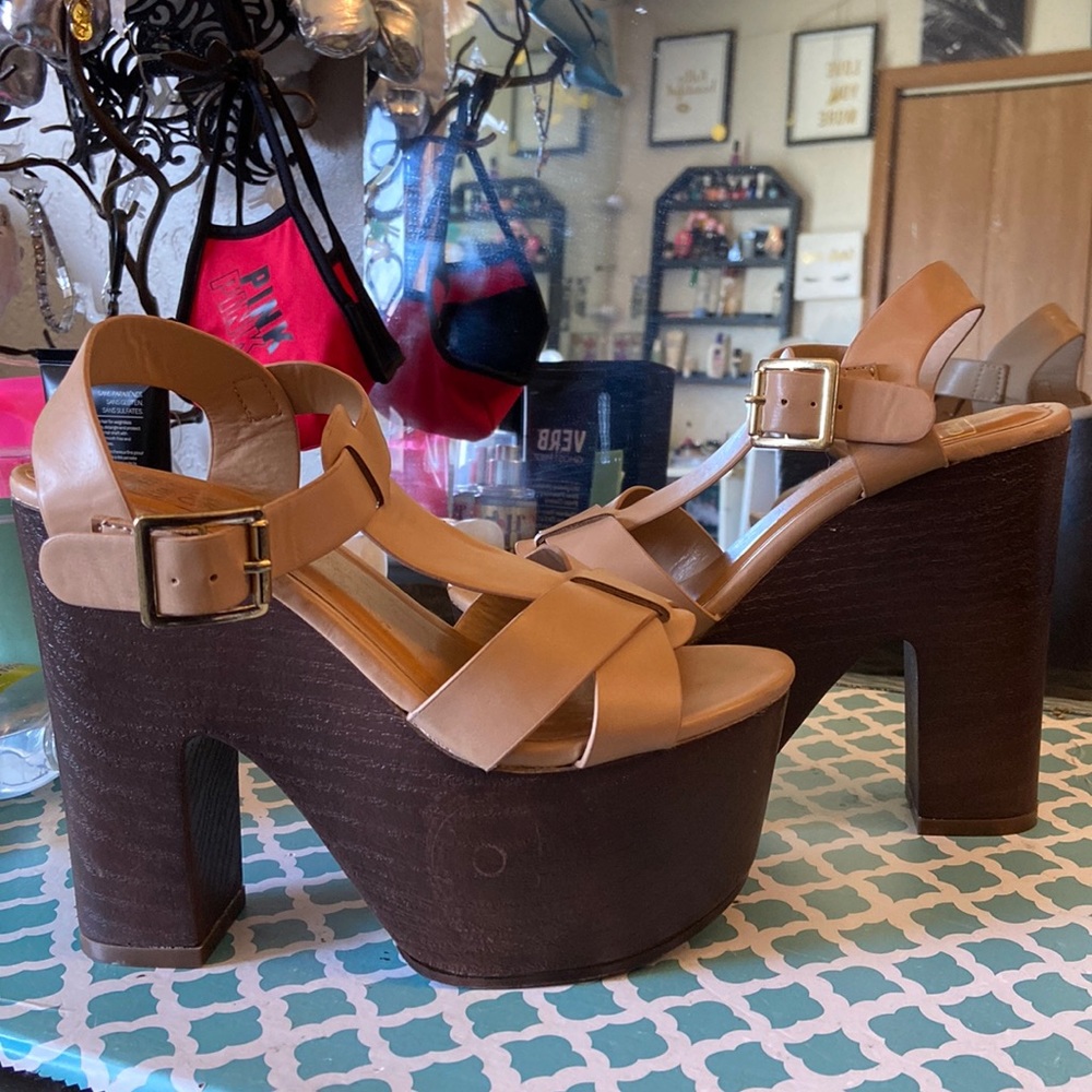 Tan and Brown Heels